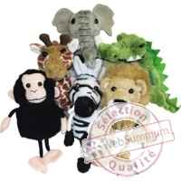 Marionnette a doigts lot de 6 animaux d\'Afrique -PC002020 The Puppet Company