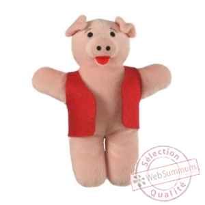 Marionnette  doigts cochon (veste rouge) -PC002189 The Puppet Company